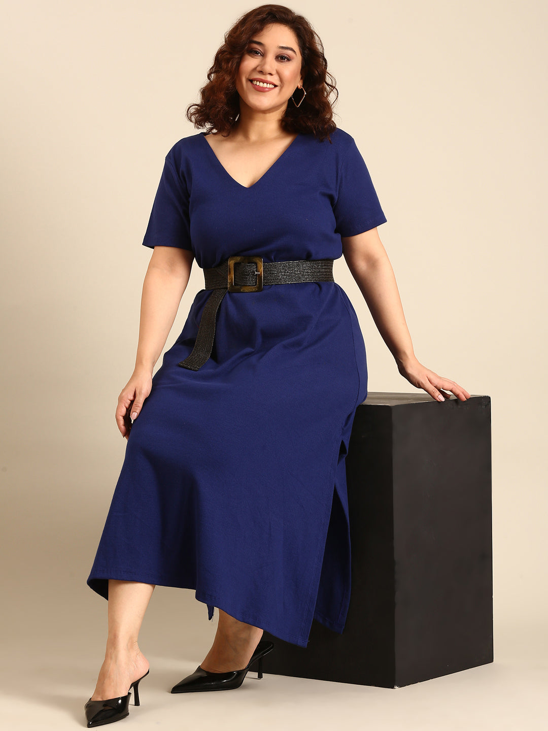Cobalt Cotton Rib Maxi Dress
