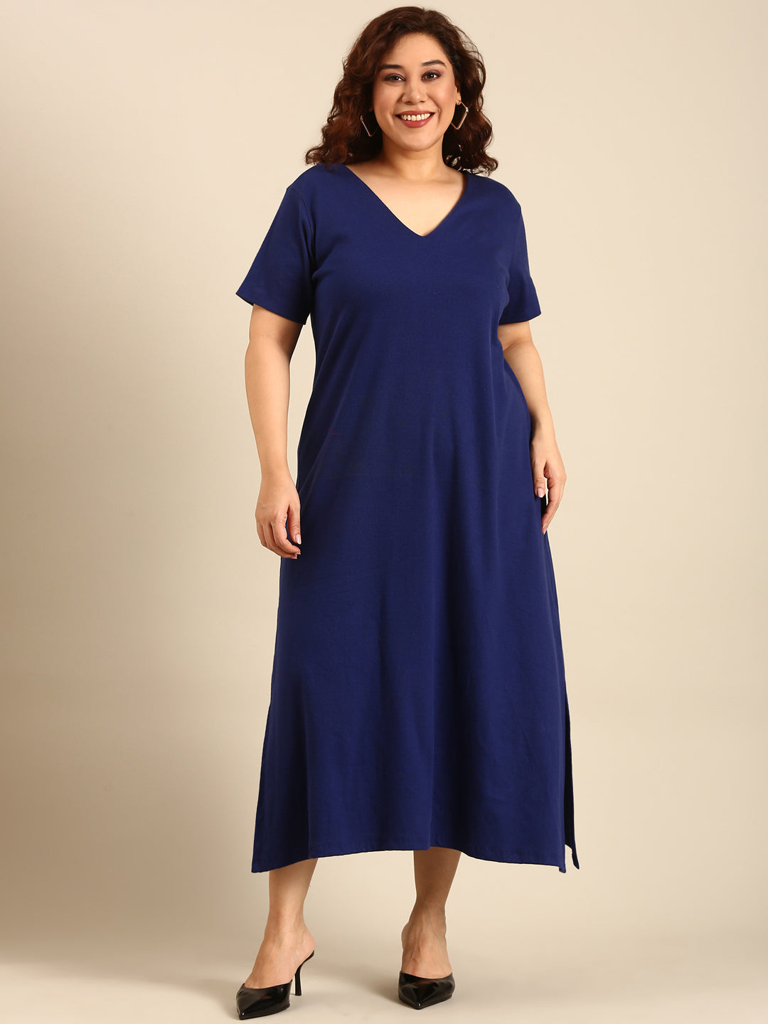 Cobalt Cotton Rib Maxi Dress