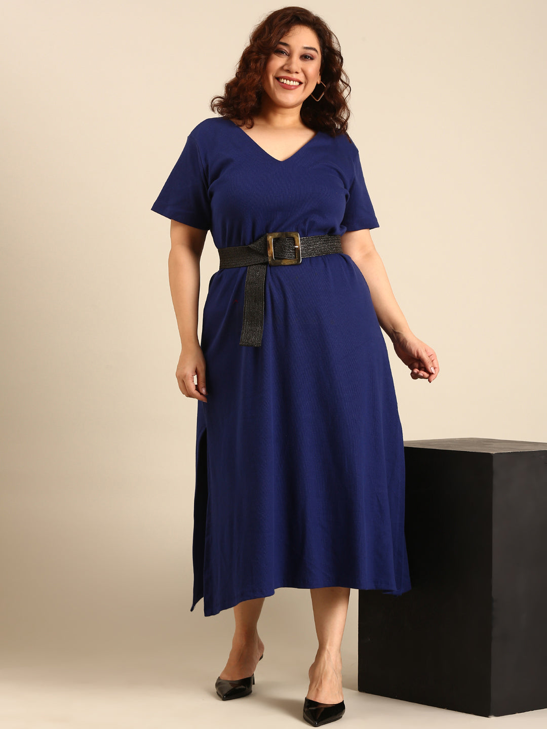 Cobalt Cotton Rib Maxi Dress