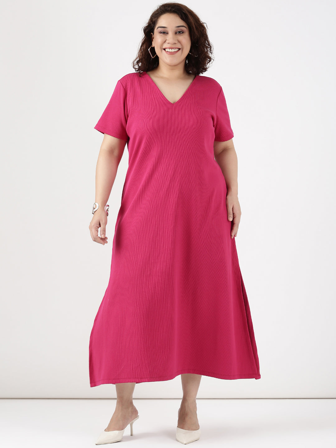 Hot Pink A-line Dress