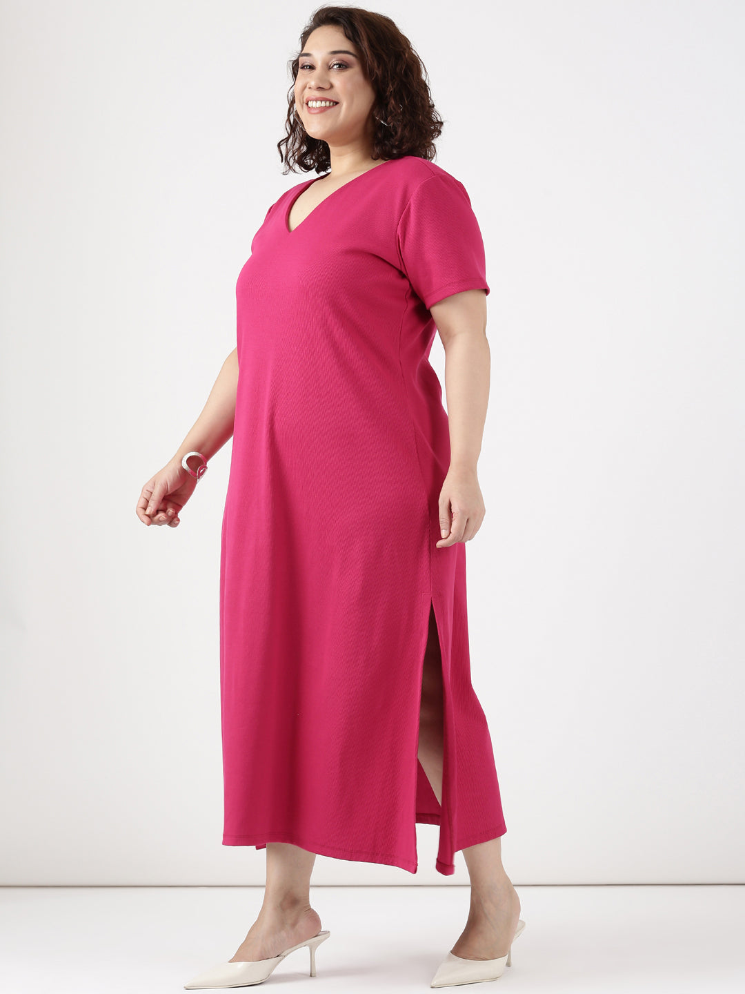 Hot Pink A-line Dress