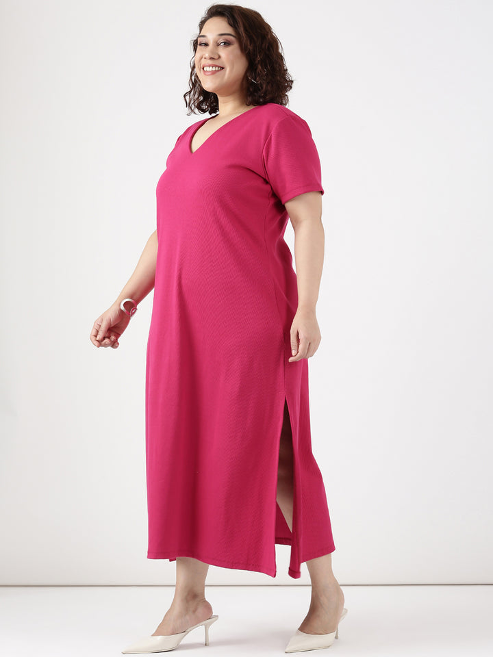 Hot Pink A-line Dress
