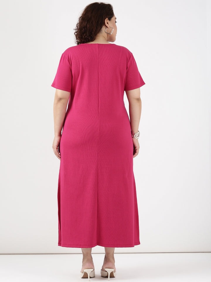 Hot Pink A-line Dress
