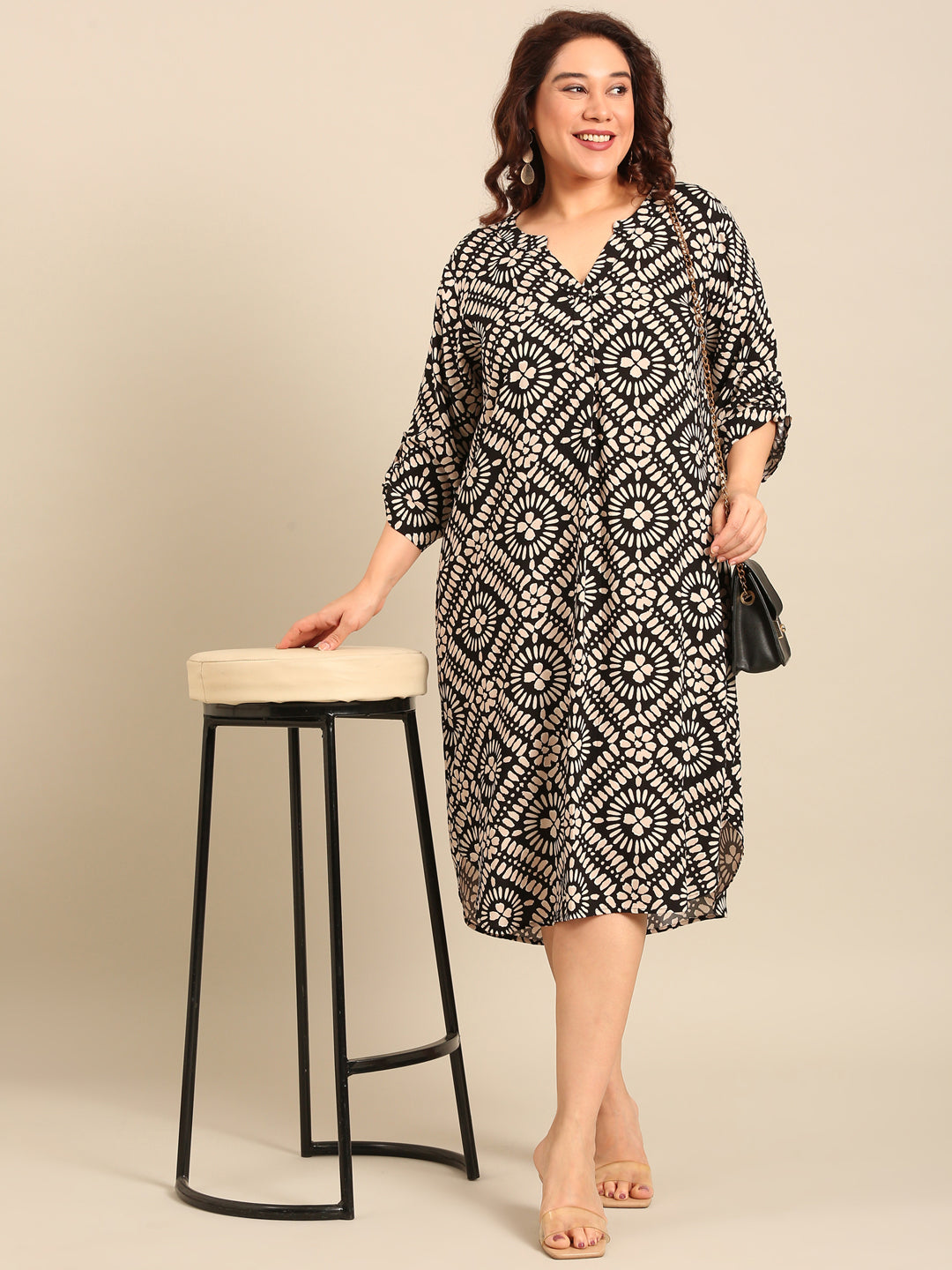 Shell Print Midi Dress