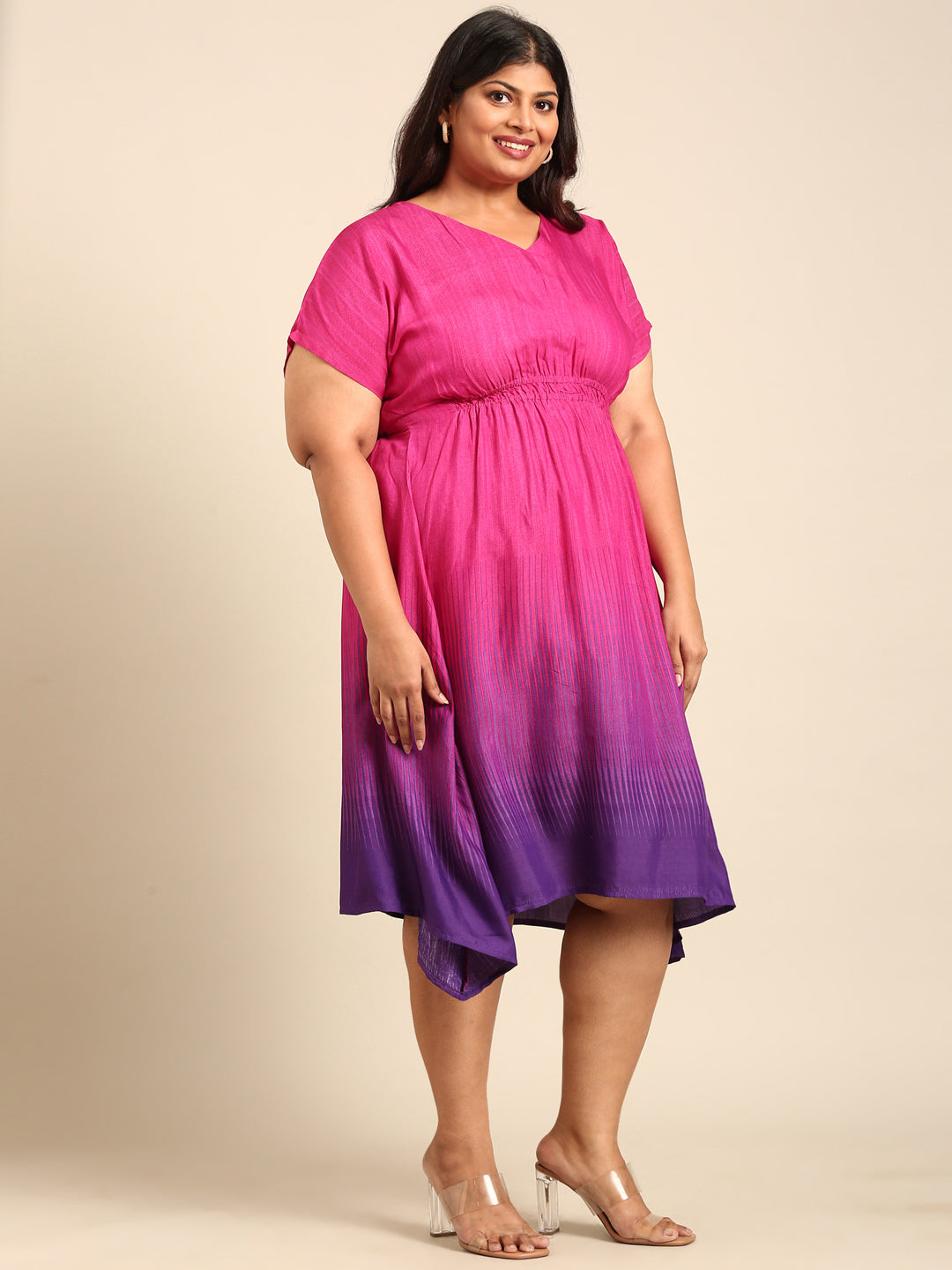 Pink and Purple Smoking Dress