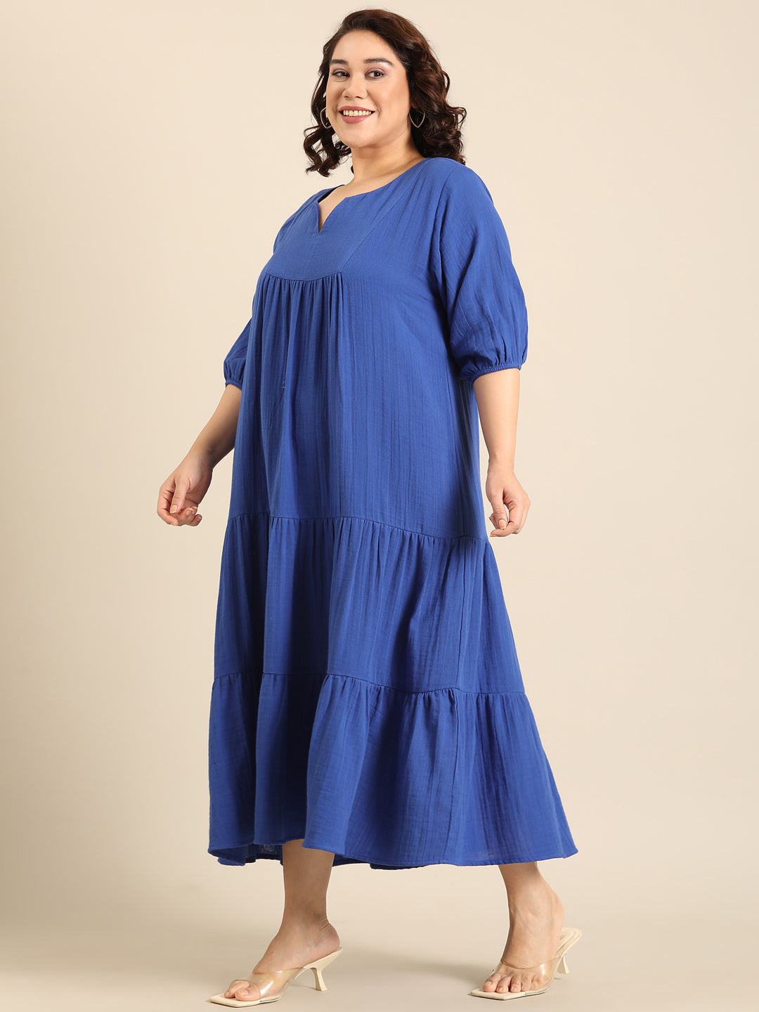 Cobalt Blue Tiered Dress