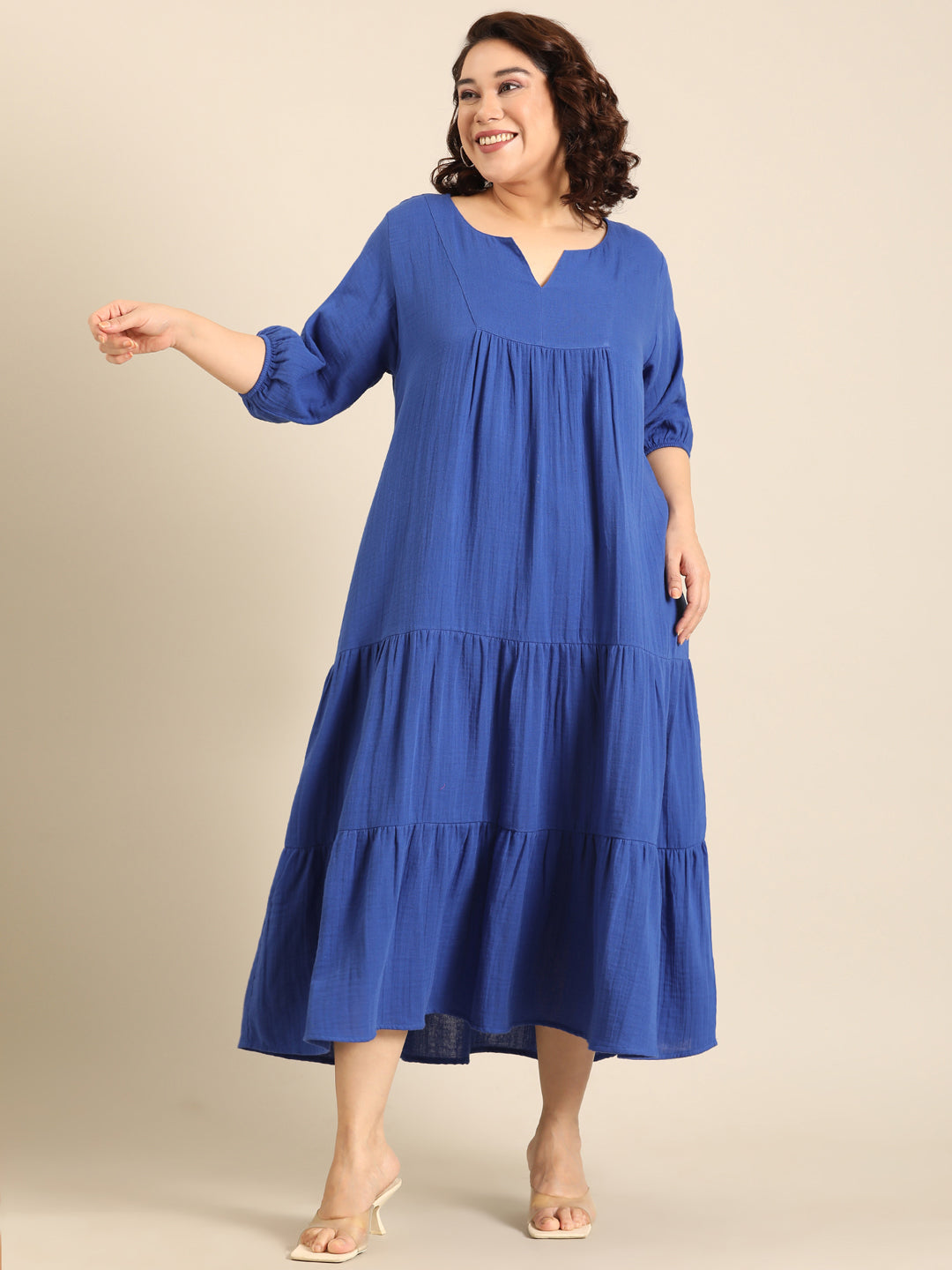 Cobalt Blue Tiered Dress