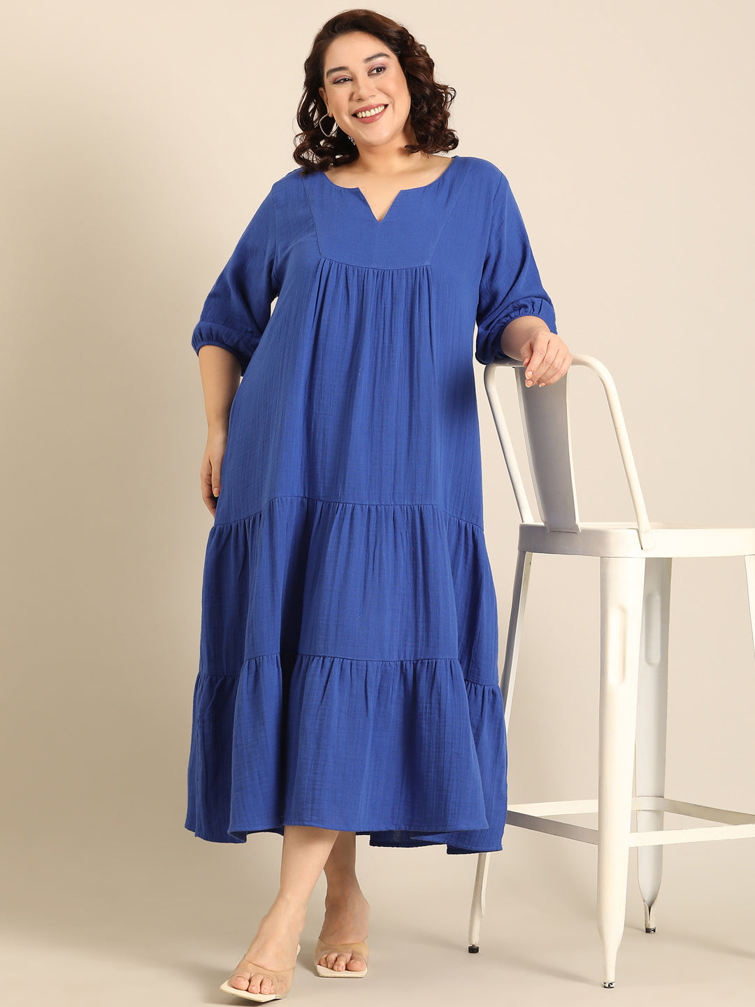 Cobalt Blue Tiered Dress