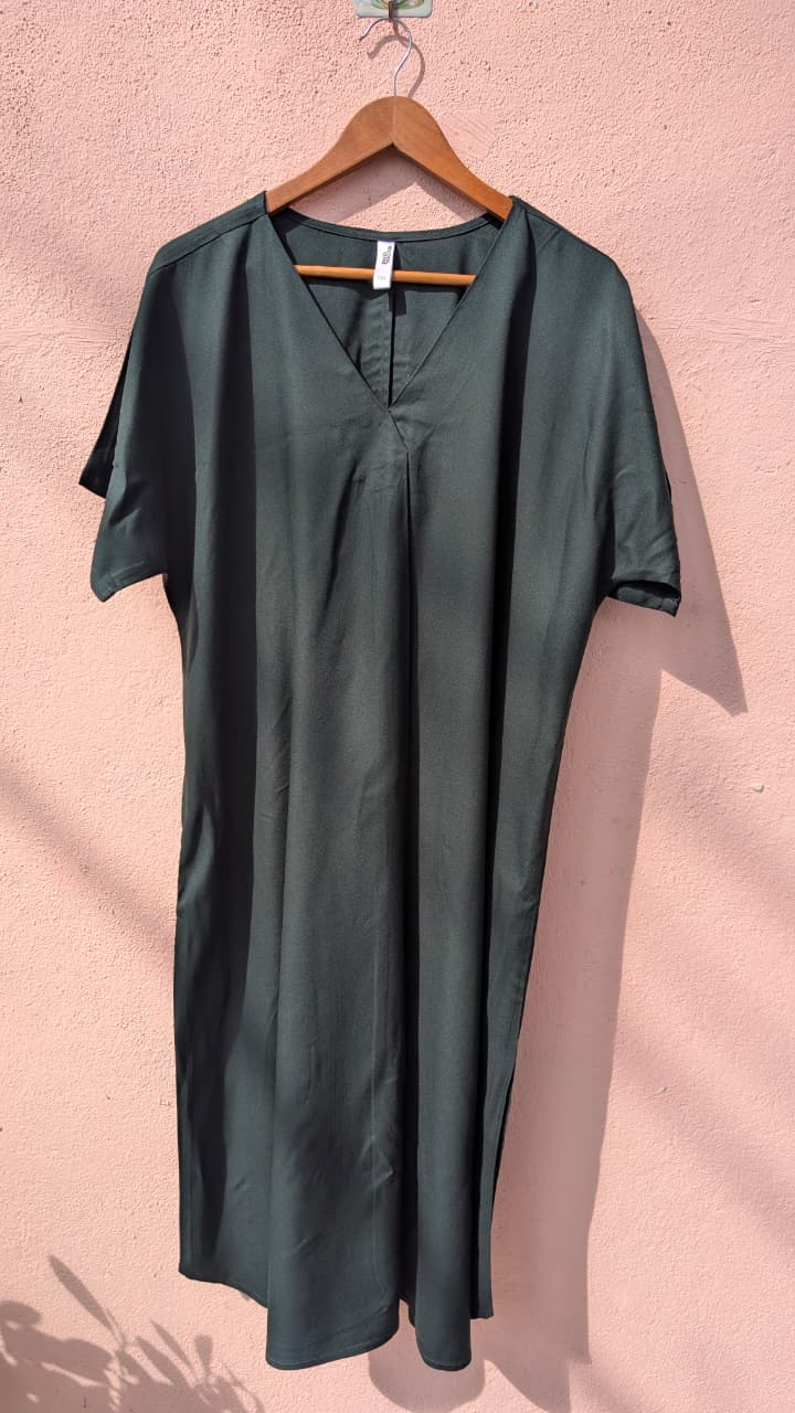 Dark Green A-Line Dress