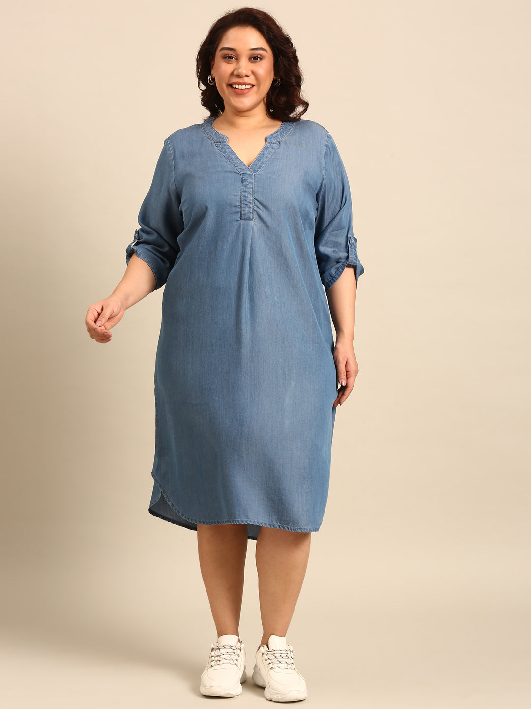 Dress with Mandarin Collar