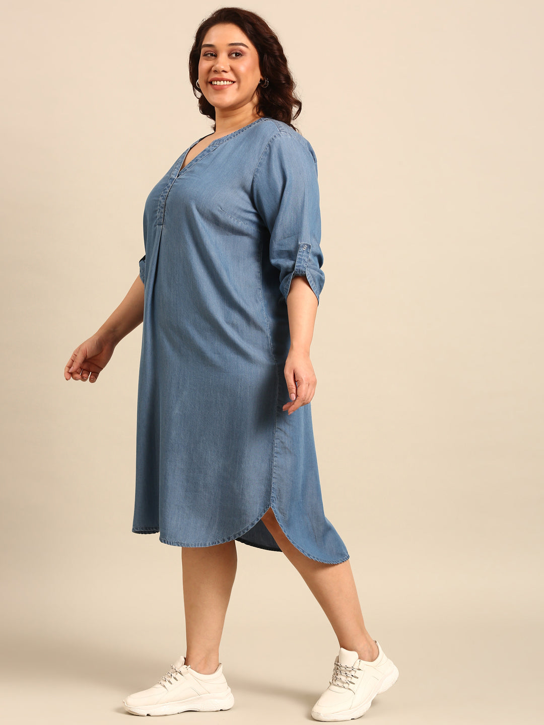 Dress with Mandarin Collar