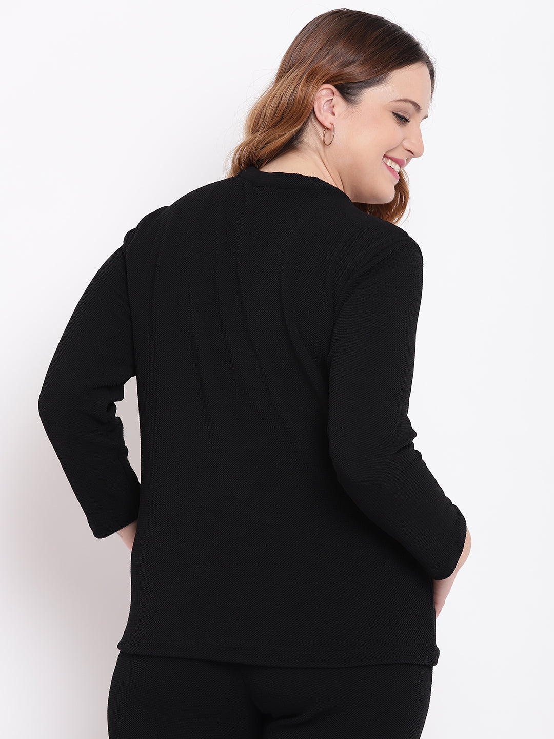 EMBOSSED BLACK JACKET WITH GOLD ZIP