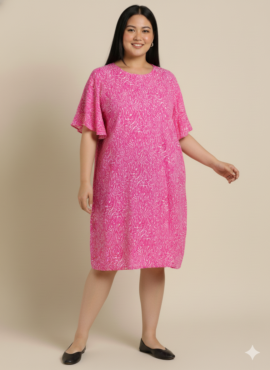 Pink Round Neck Dress