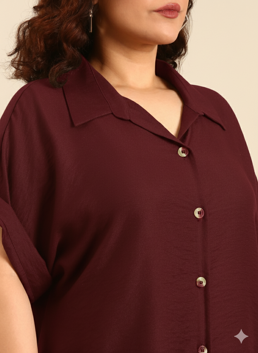 Burgundy Viscose Shirt