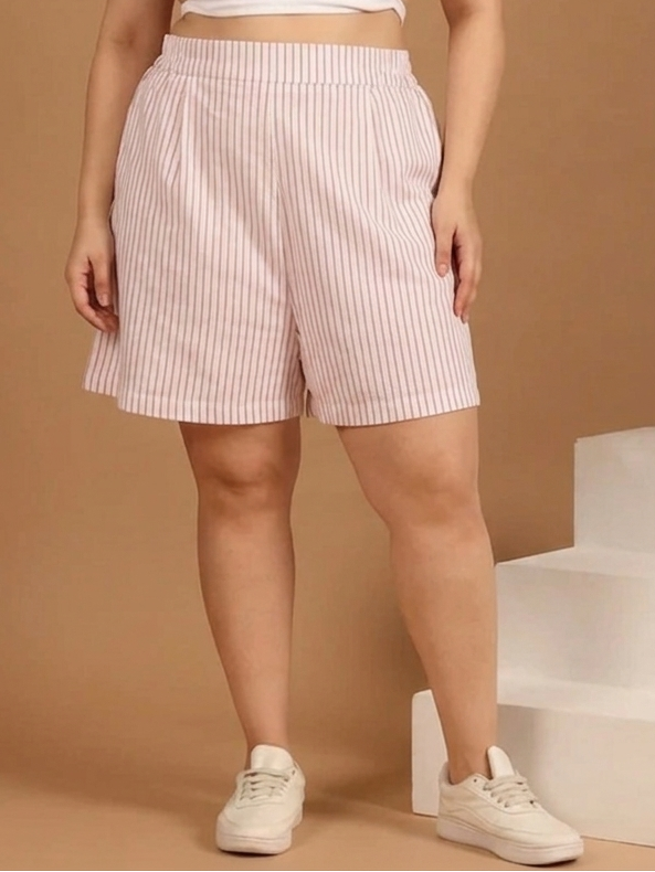 Red-White Striped Shorts