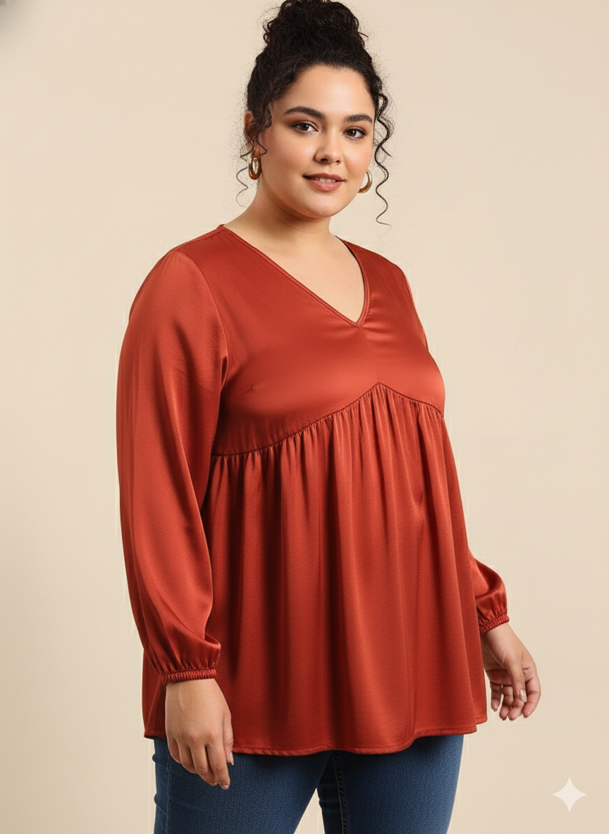 Red Alia Cut Tunic