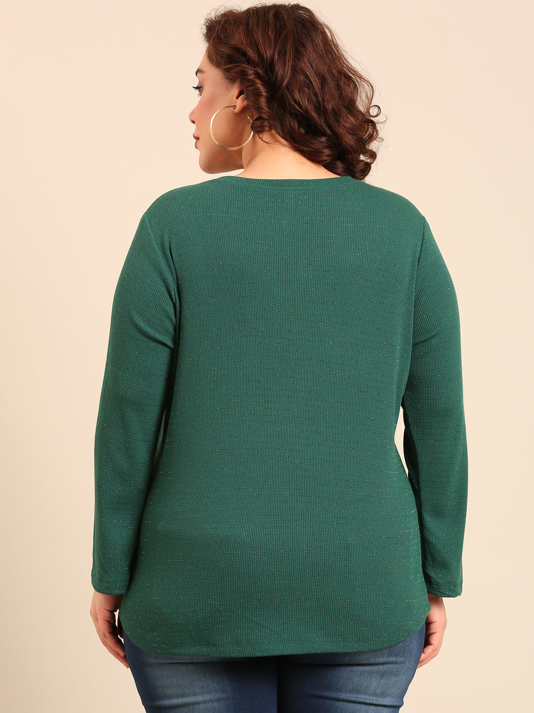 Green Lurex Rib T-Shirt