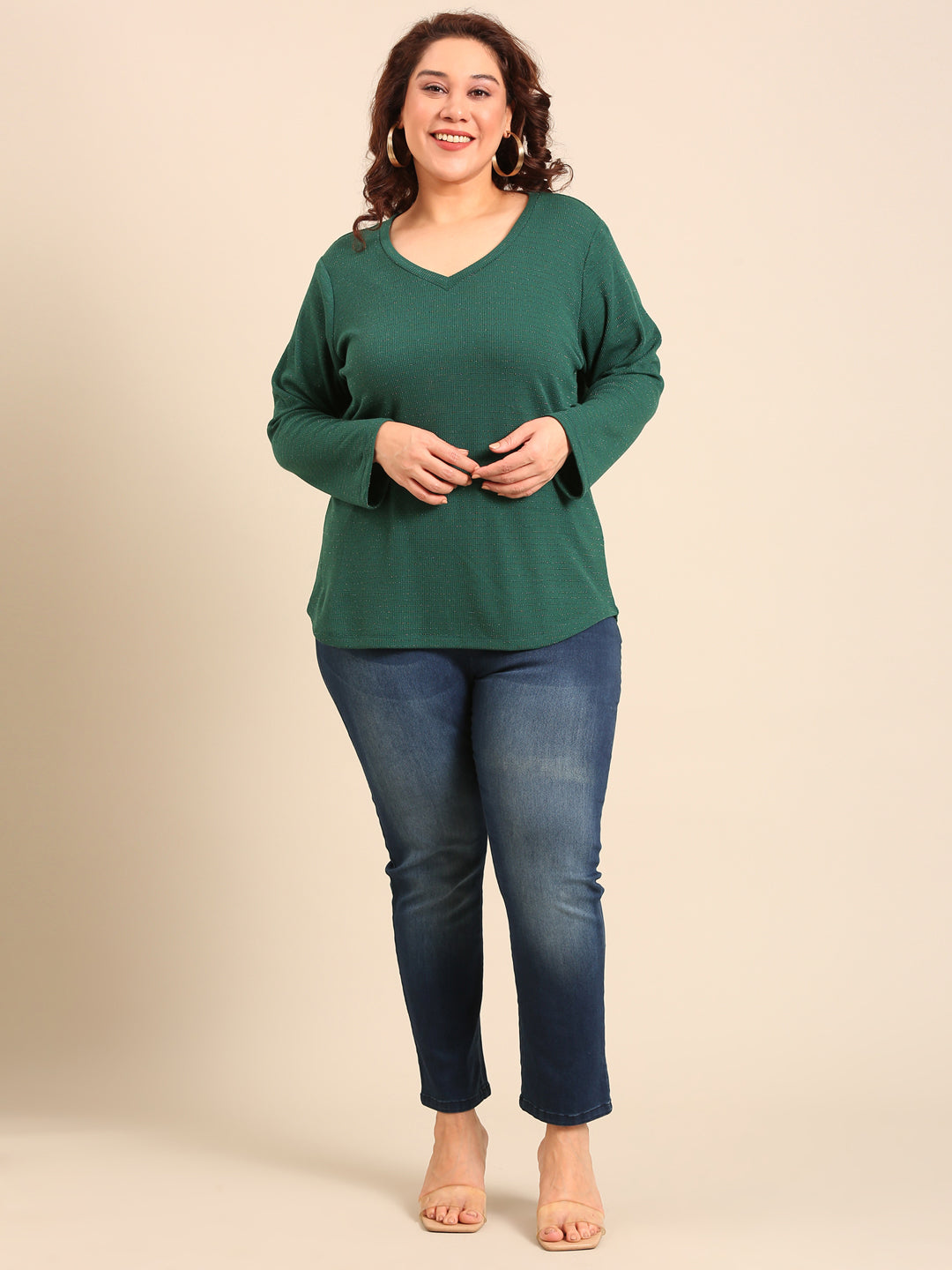 Green Lurex Rib T-Shirt