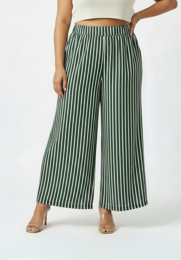 Green Striped Palazzo