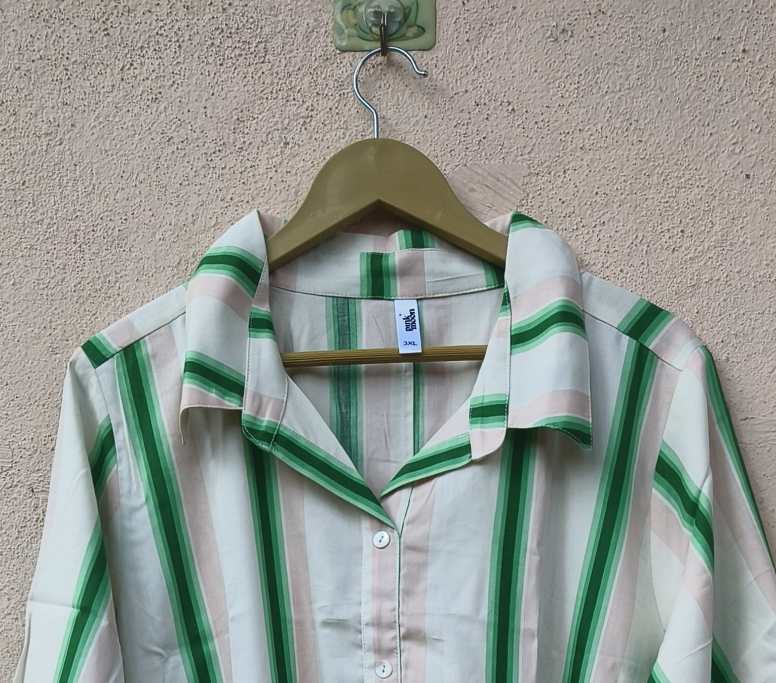 Green Striped Shirt Dress