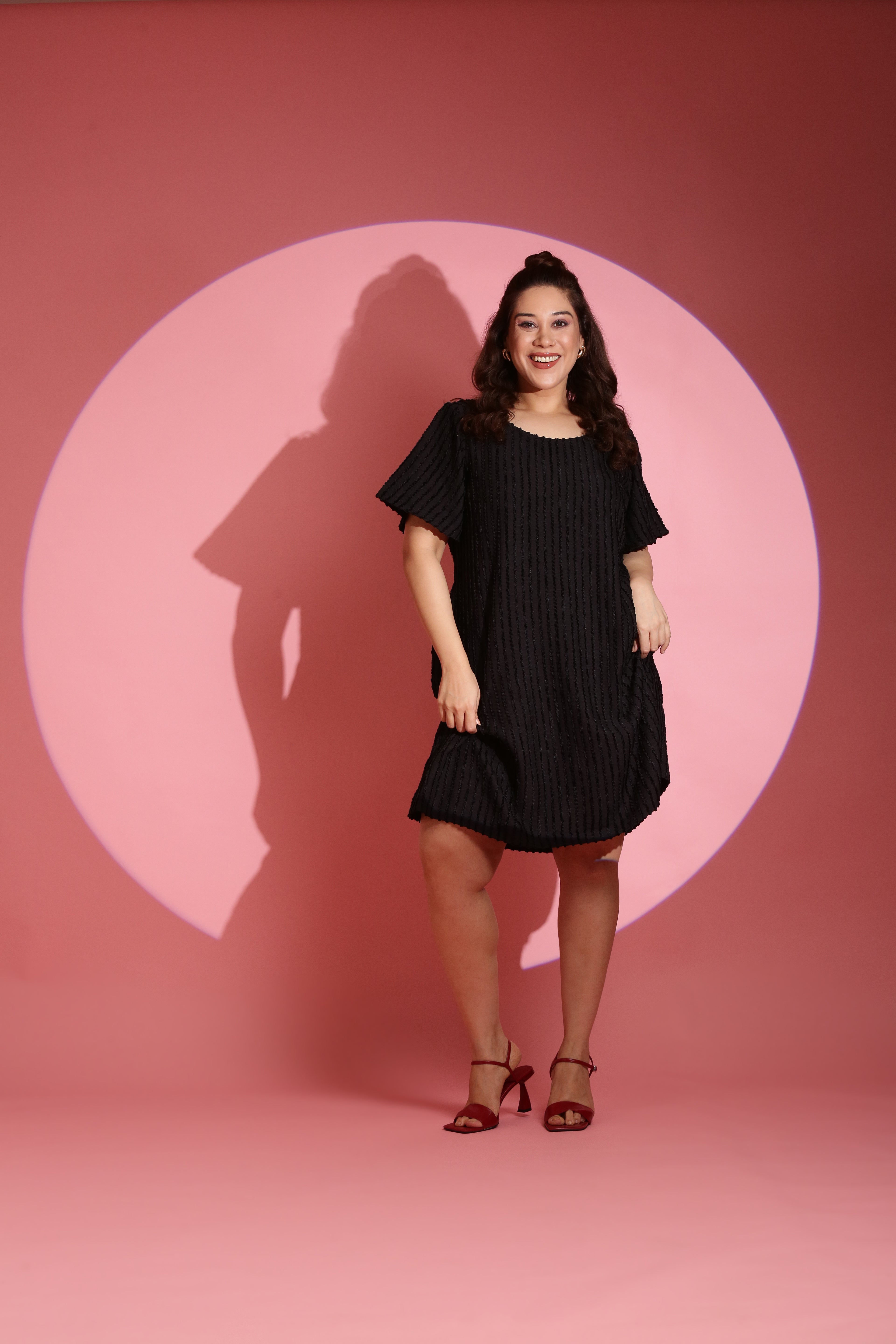 Elegant Black Textured Dress