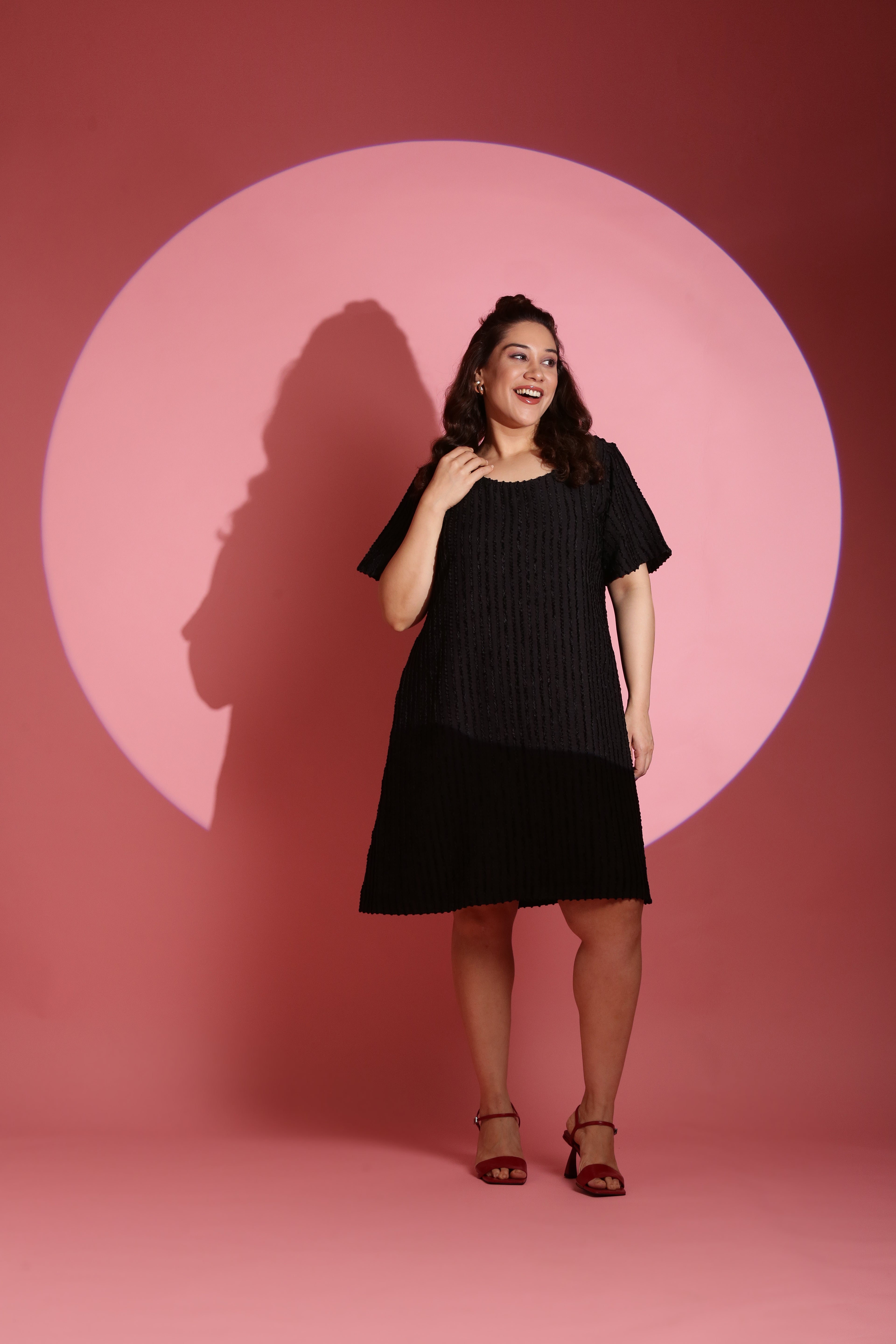 Elegant Black Textured Dress