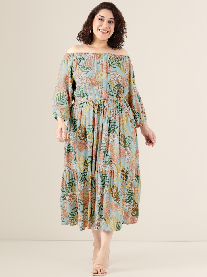 Mint Floral Dress