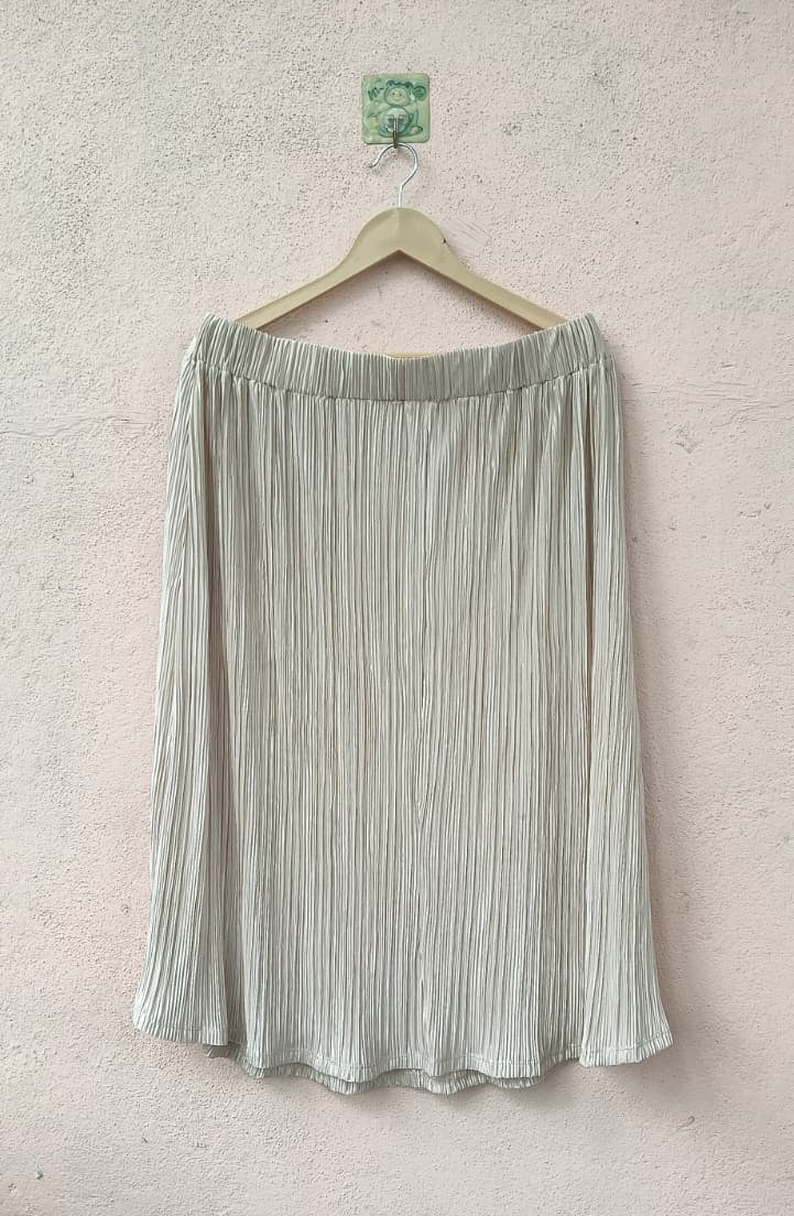 Ivory Pleated Midi Skirt