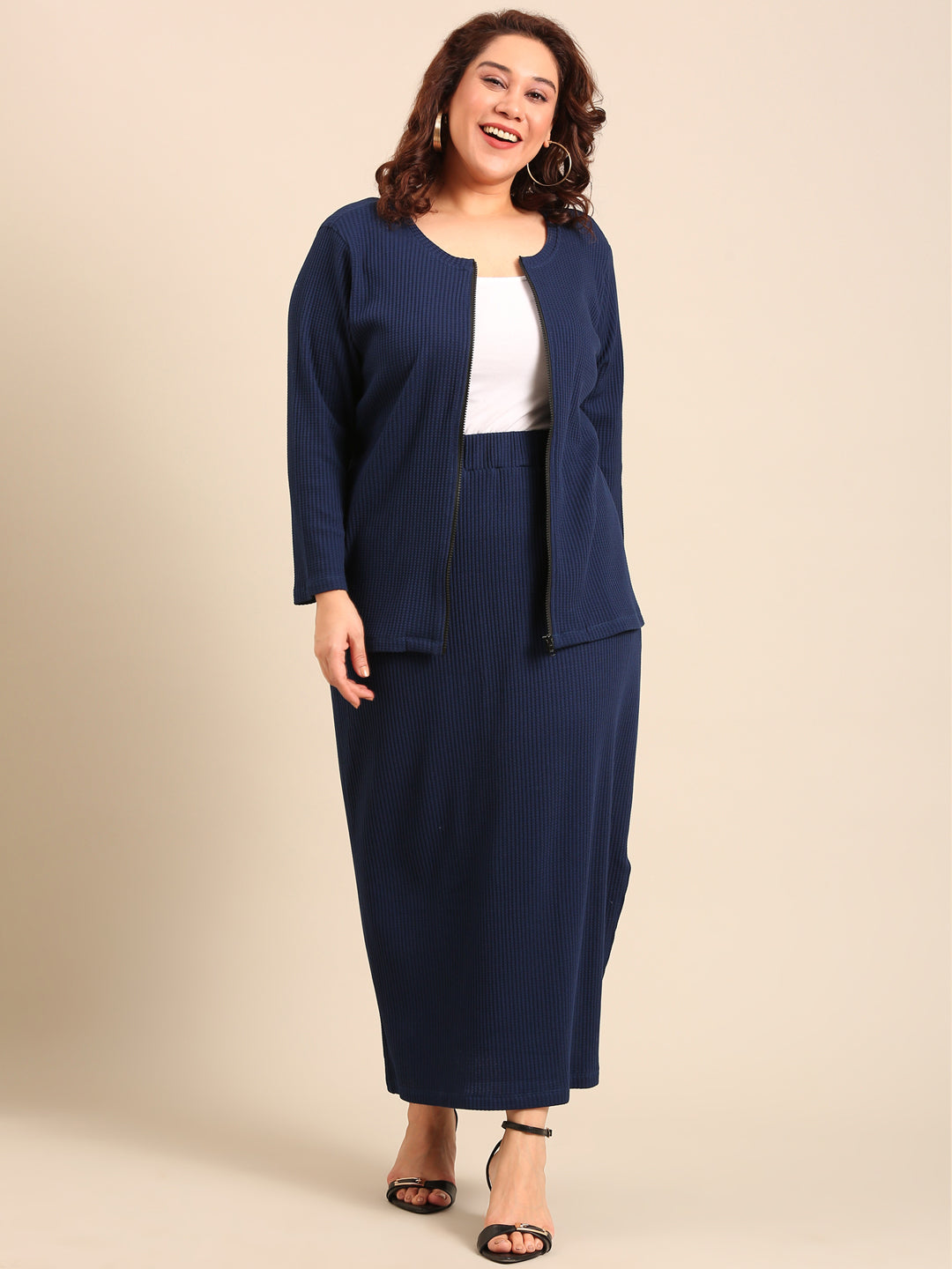 Navy Jacket & Skirt Co-ord Set (2 Piece)
