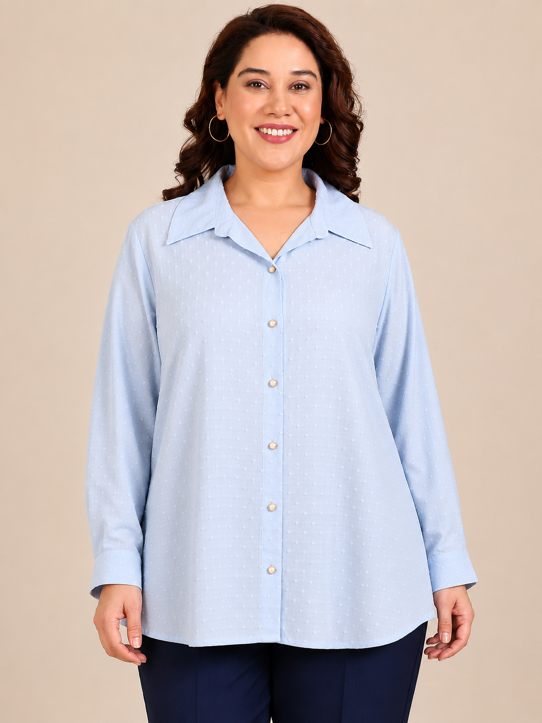 Light Blue Dobby Button-Down Shirt