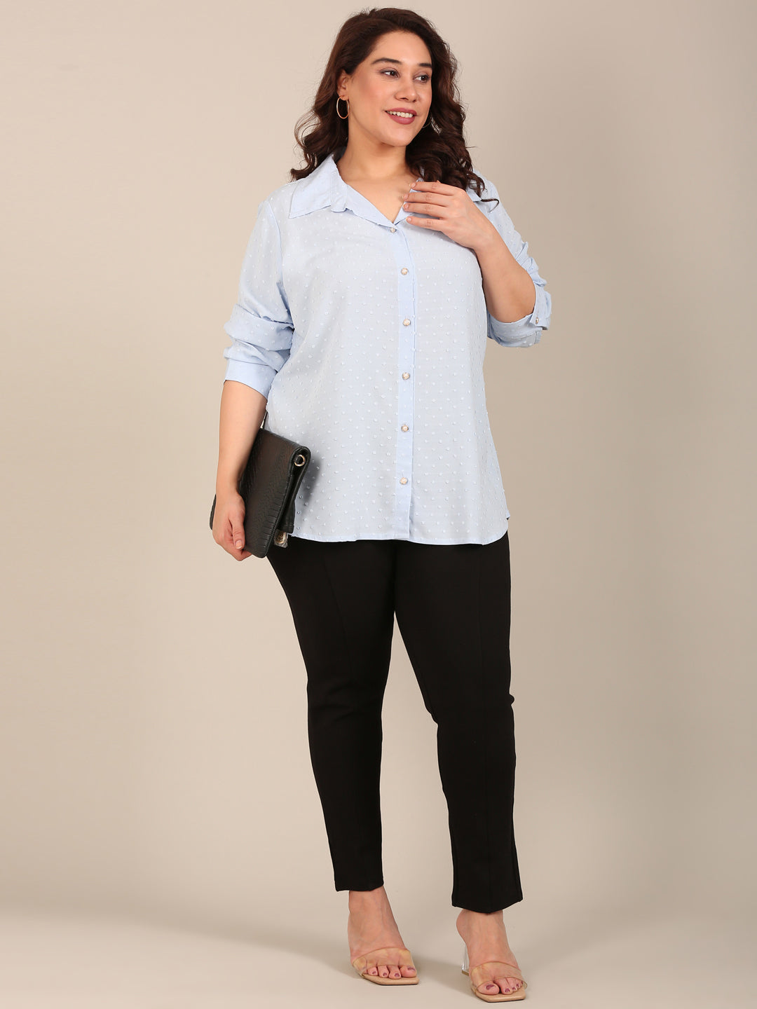 Light Blue Dobby Button-Down Shirt