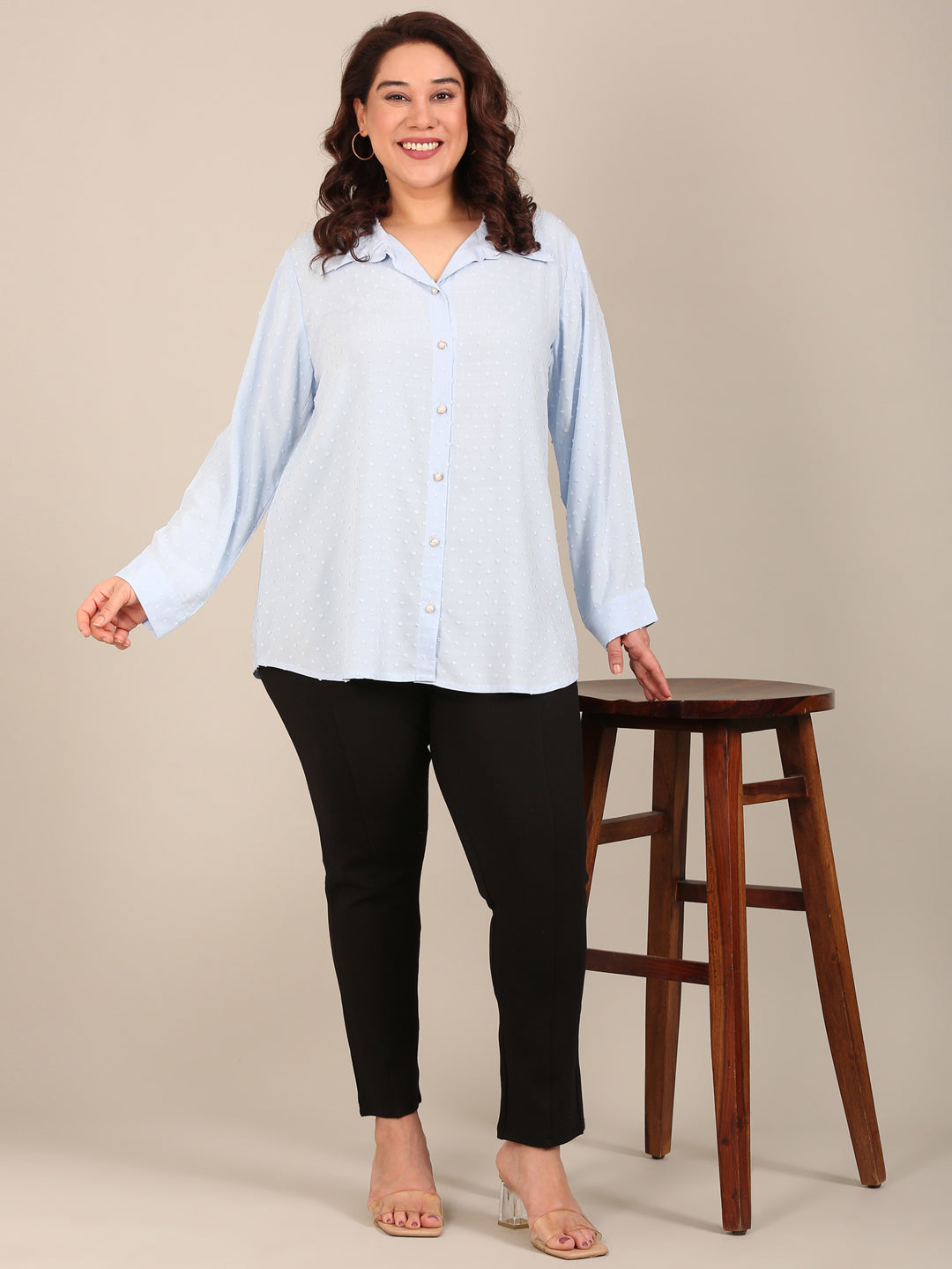 Light Blue Dobby Button-Down Shirt