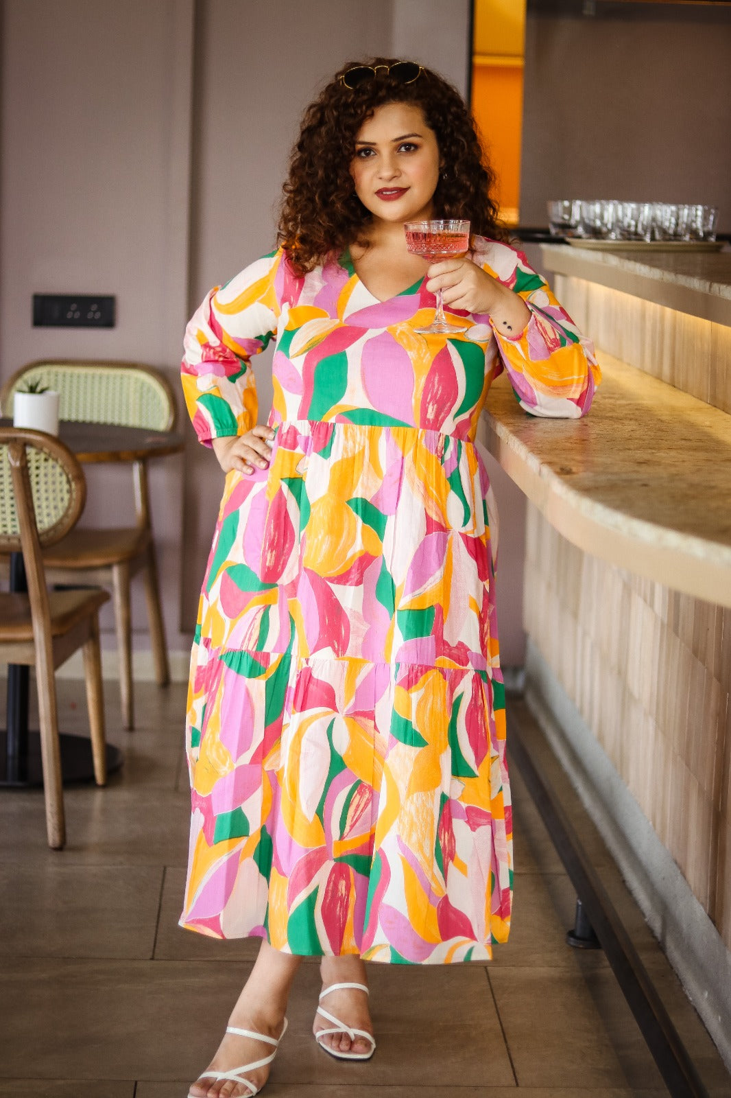 MULTI COLOR TIER DRESS