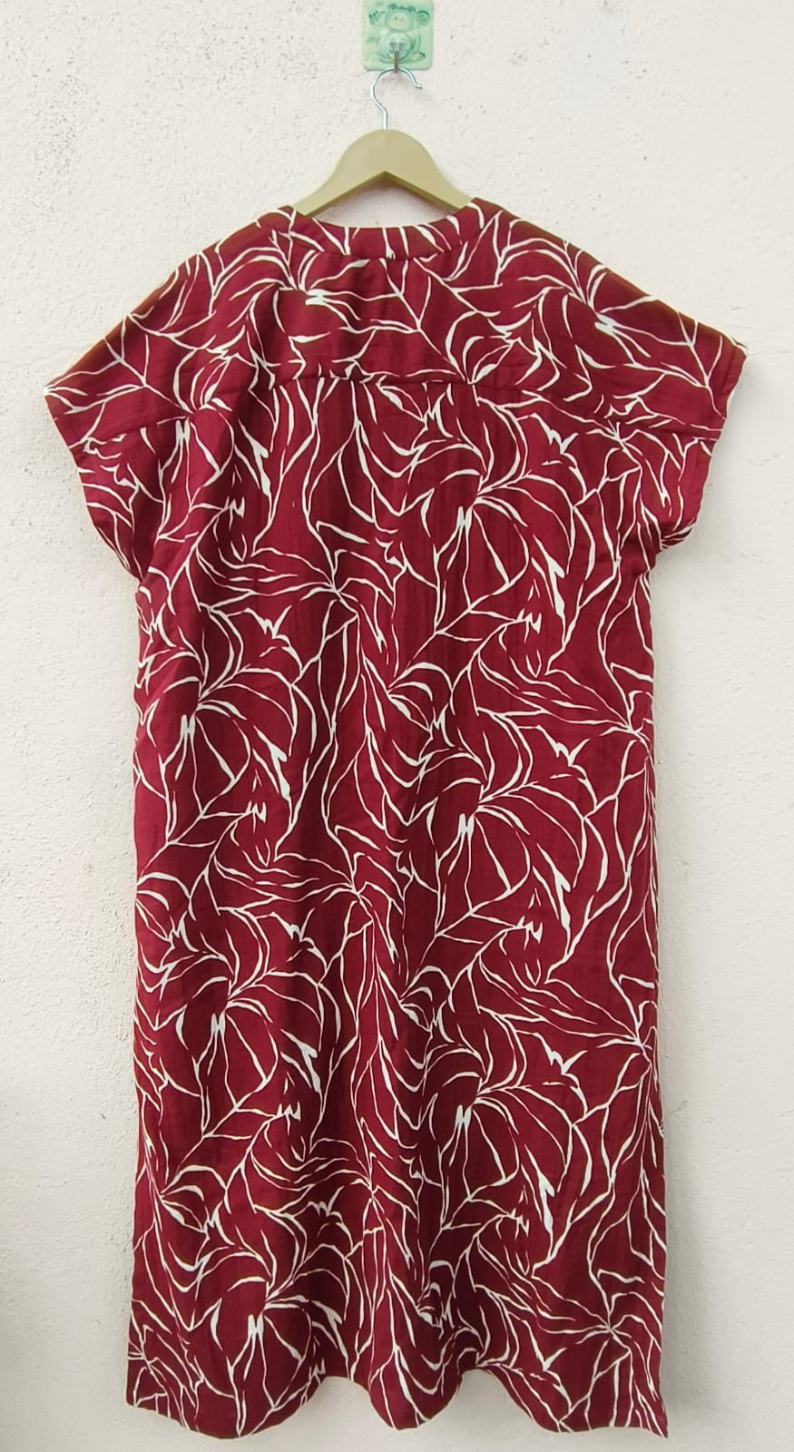 Maroon Printed Shirt Dress