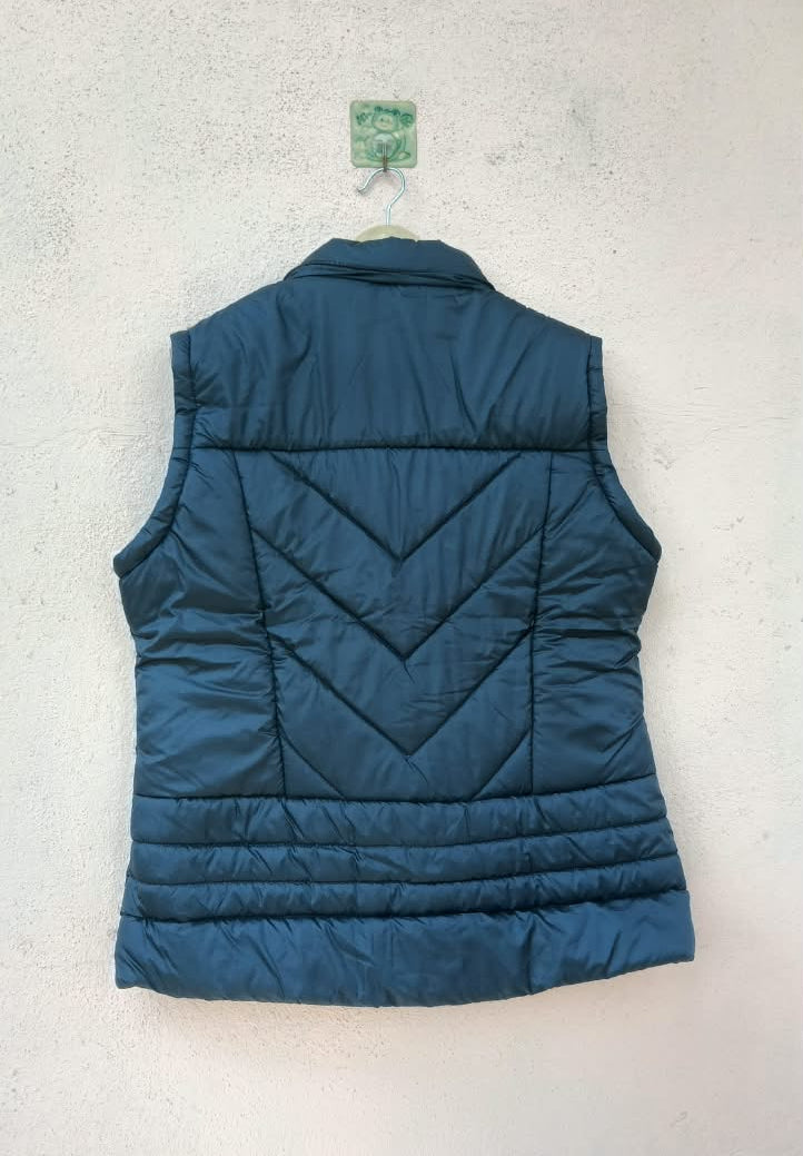 Navy Blue sleeveless quilted puffer-vest Jacket