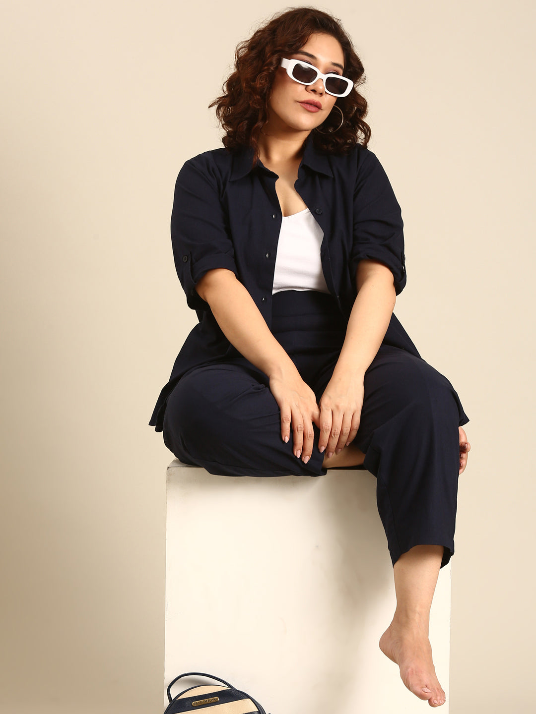 Navy Cotton Co-ord Set (2 Piece)