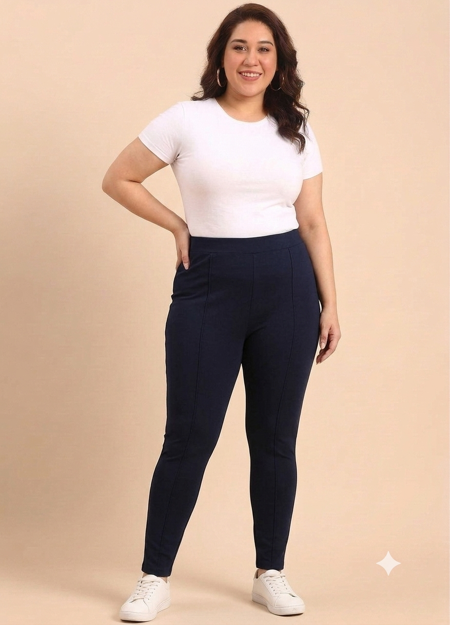 Navy High-Stretch Formal Pants