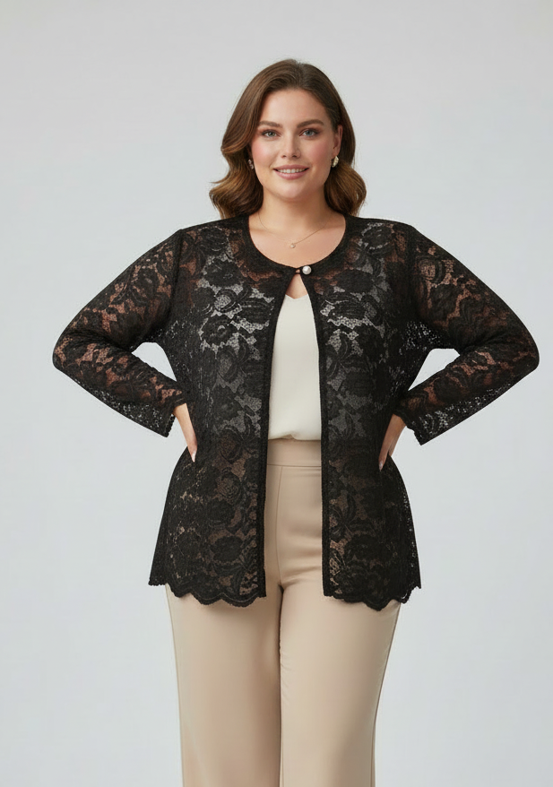 Lace Front Open Shrug