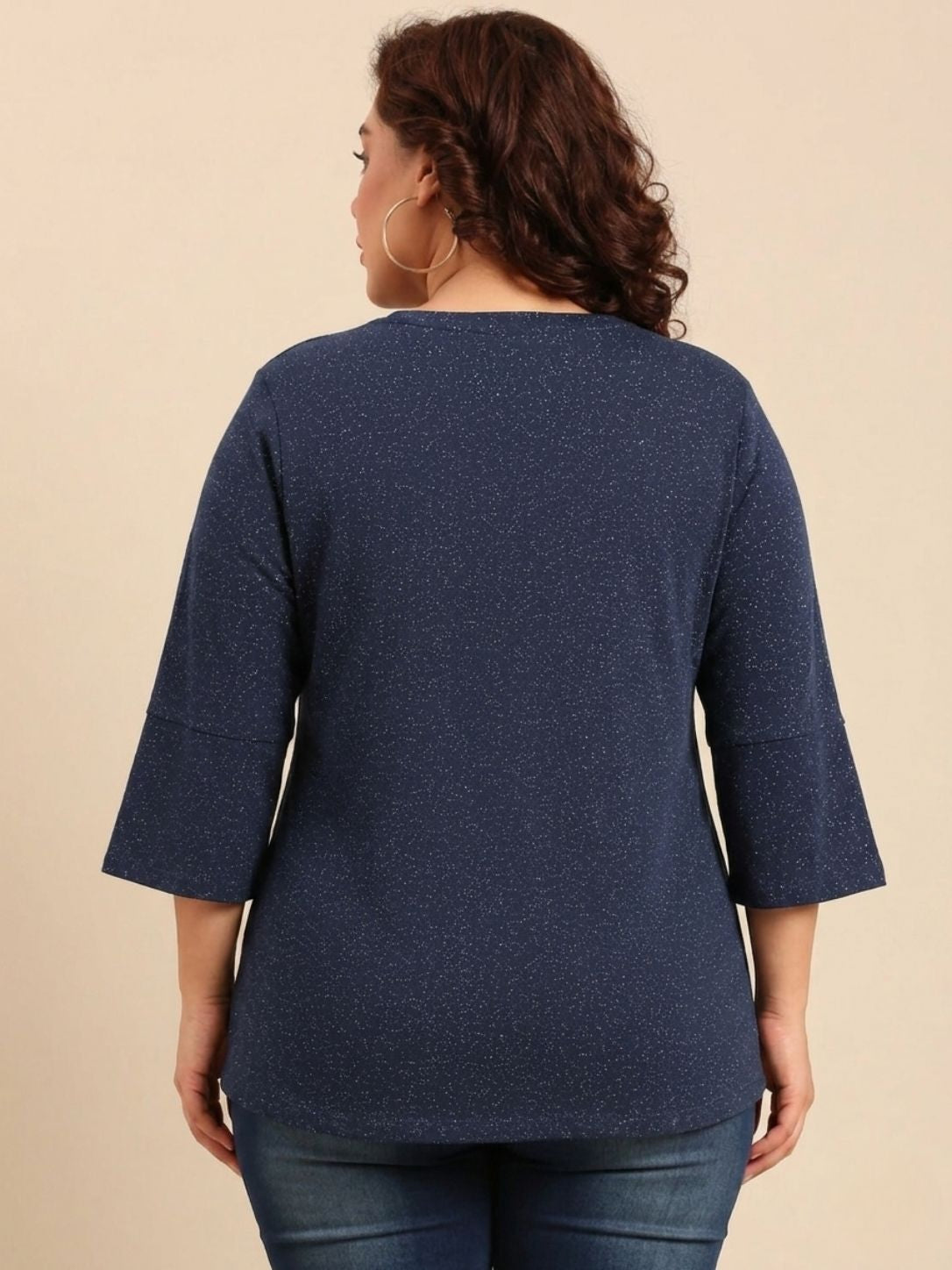 Navy Lurex T-Shirt