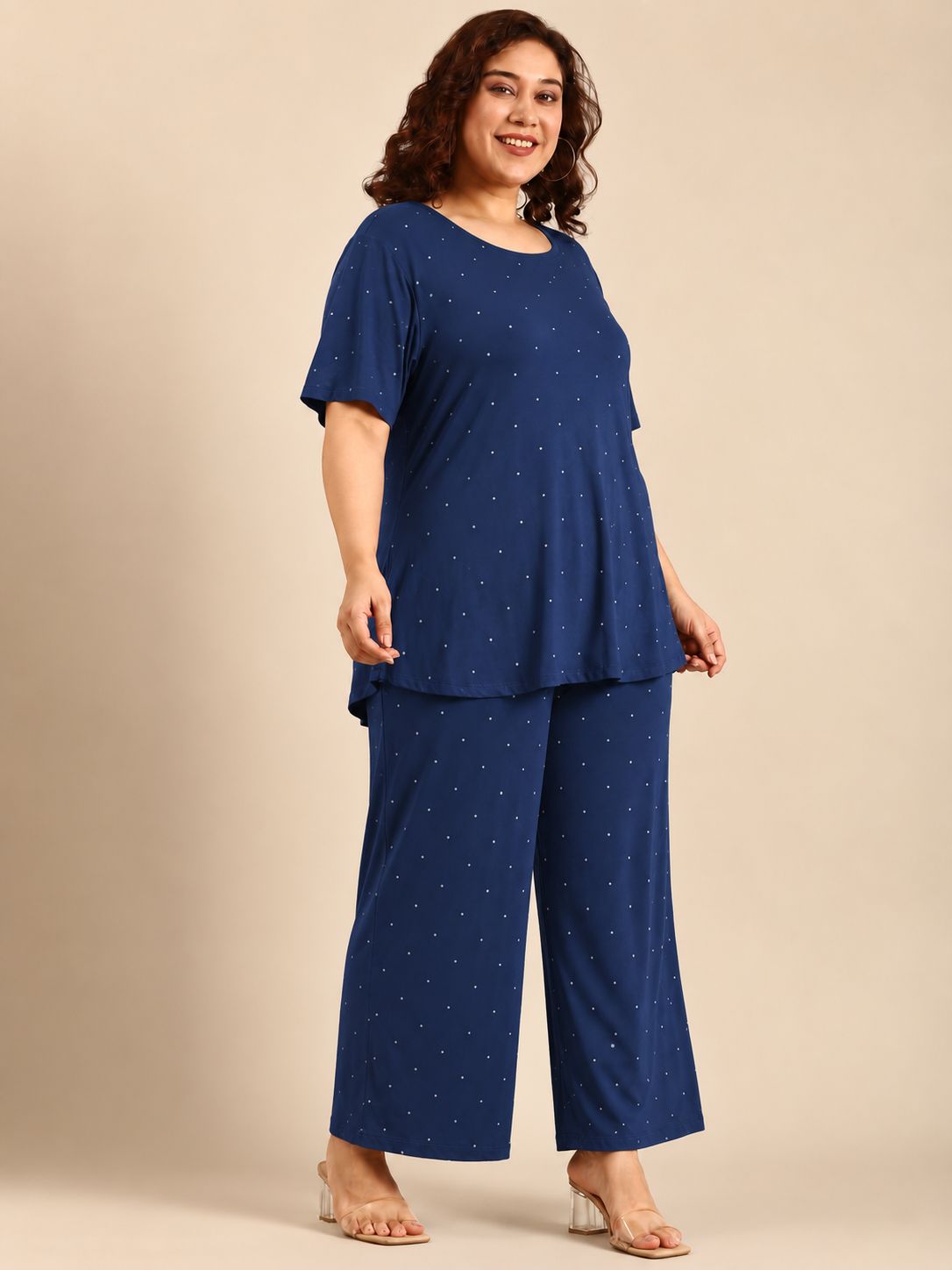 Navy Polka Dot Co-ord Set (2 Piece)