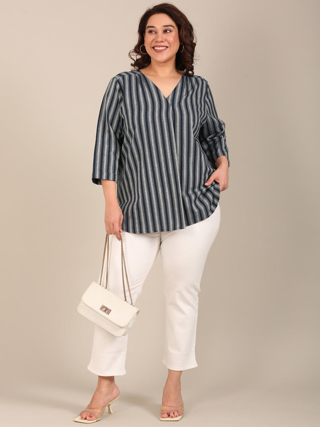 Navy Striped Top