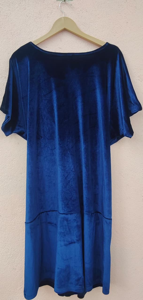 Navy Velvet Knot Midi Dress