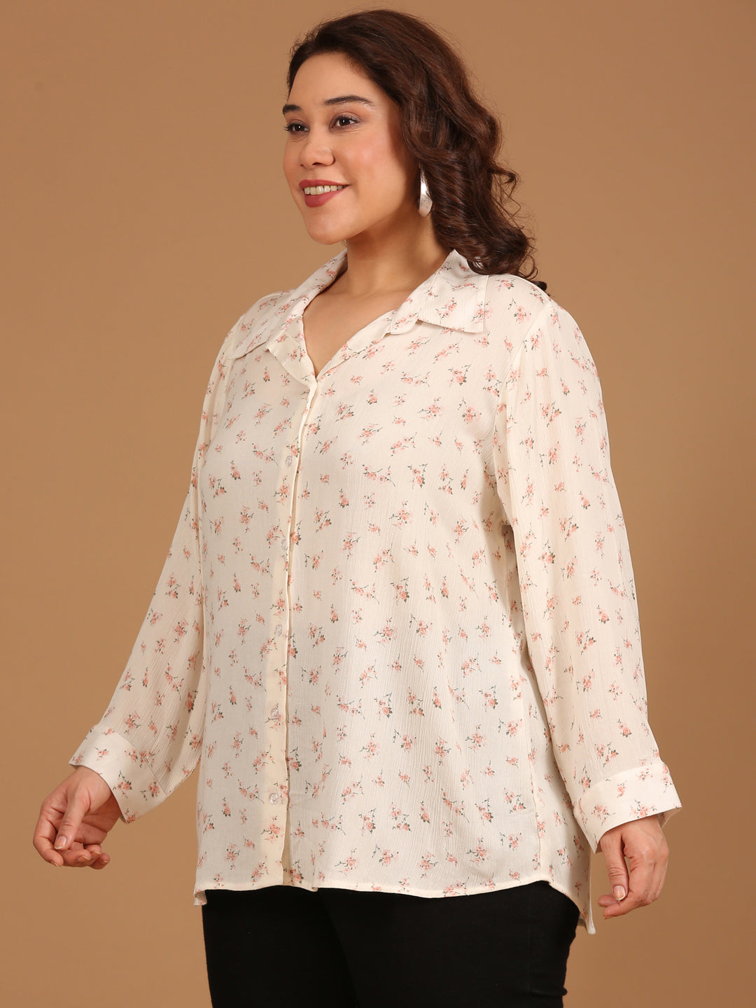 Off-White Floral Button-Down Shirt