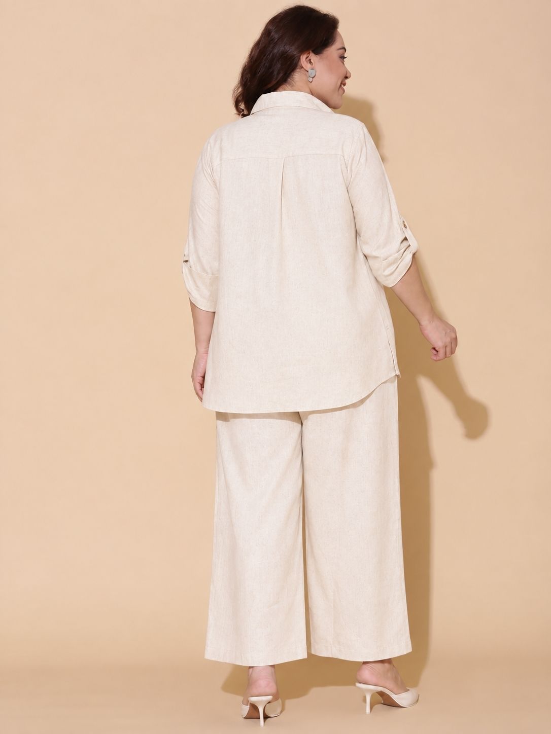 Off-White Slub Co-Ord Set (2 Piece)