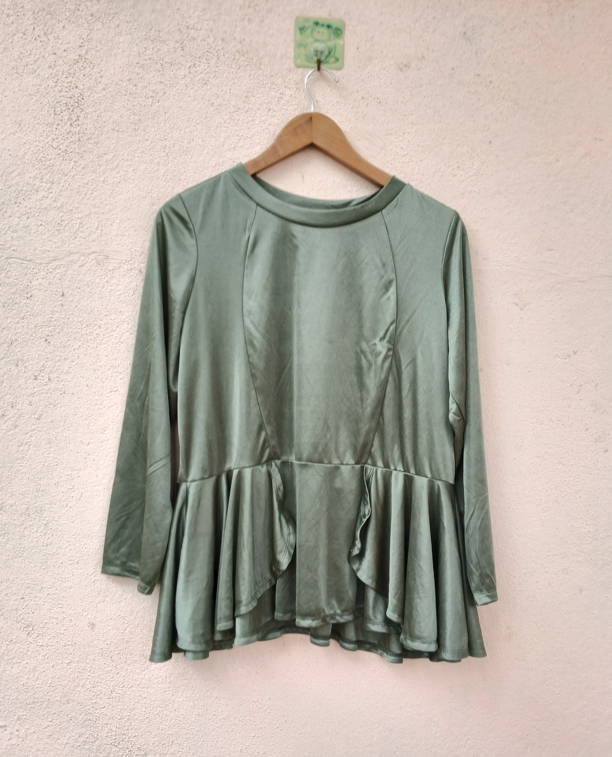Olive Green Peplum Top