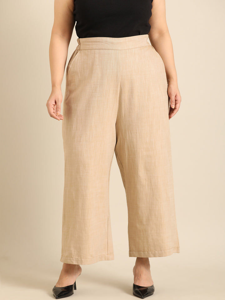 Beige wide leg palazzo