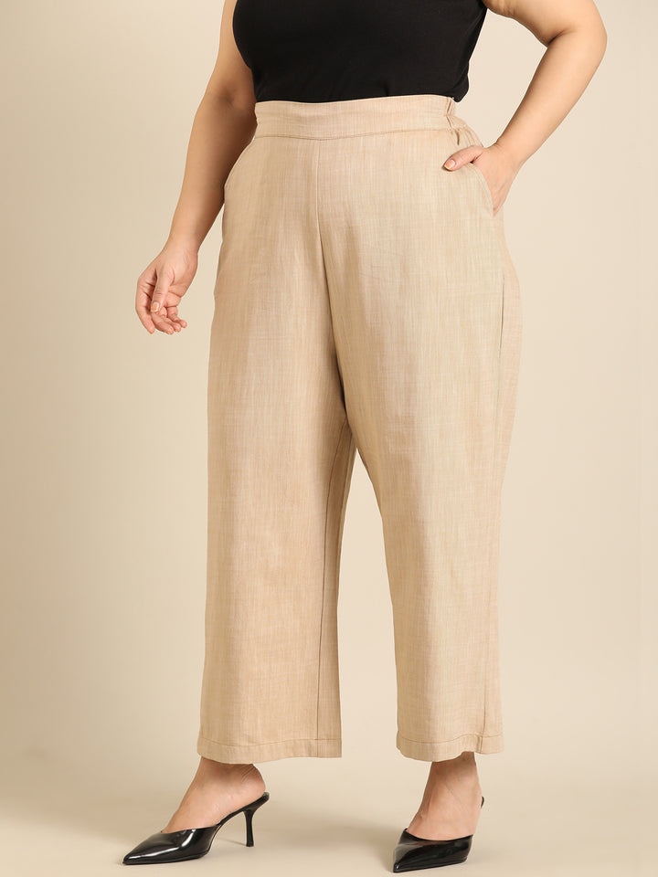 Beige wide leg palazzo