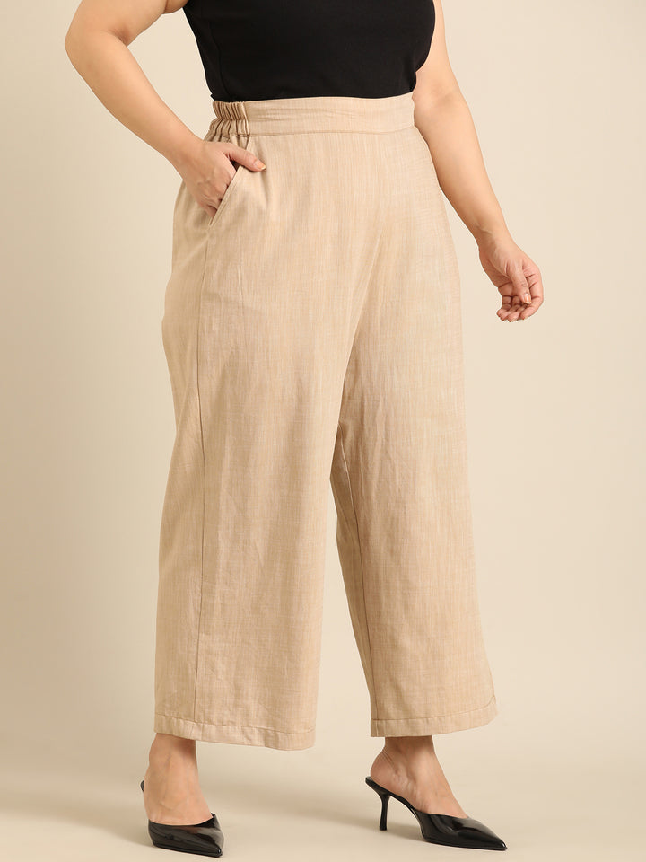 Beige wide leg palazzo