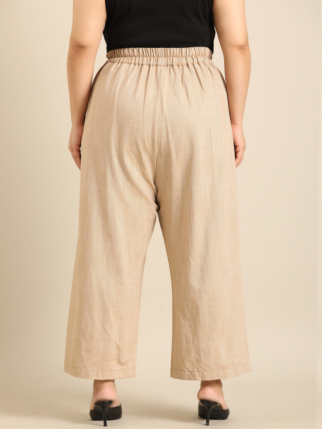 Beige wide leg palazzo