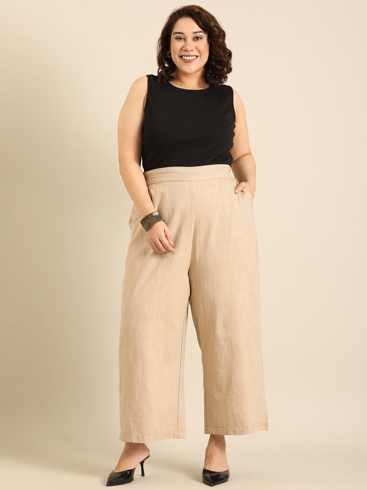 Beige wide leg palazzo